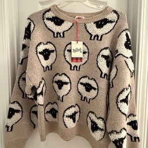 Target X Woolrich Women's Sheep Pattern Sweater - Tan and Black